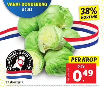 Lidl IJsbergsla   per krop aanbieding