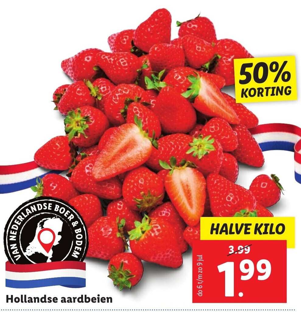 Was Kostet Ein Kilo Gras In Holland Hollandse aardbeien halve kilo aanbieding bij Lidl