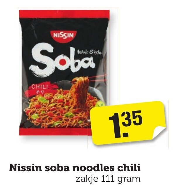Nissin soba noodles chili zakje 111 gram aanbieding bij Coop