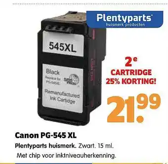 Plentyparts Canon PG-545XL Inkt Cartridge Plentyparts Huismerk aanbieding