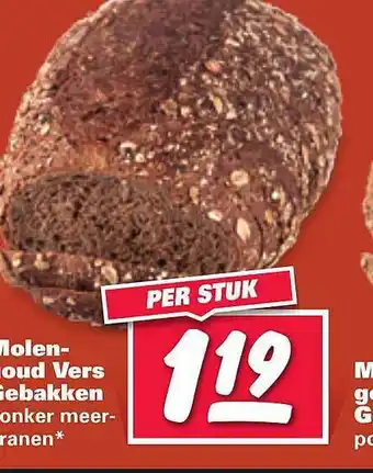 Nettorama Molengoud Vers Gebakken Donker Meergranen aanbieding