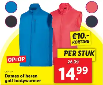 Lidl Crivit Dames of heren golf bodywarmer aanbieding