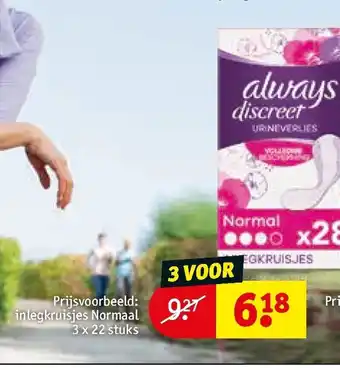 Kruidvat Always discreet 3*22 st aanbieding