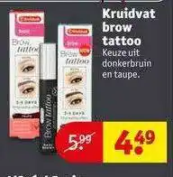 Kruidvat Kruidvat brow tattoo donkerbruin en taupe aanbieding