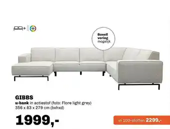 Trendhopper Gibbs u-bank 356 x 83 x 279 cm aanbieding