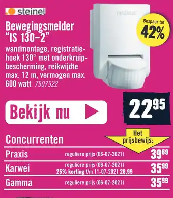 Hornbach Bewegingsmelder "IS 130-2" aanbieding