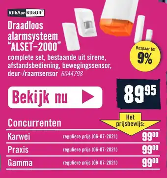 Hornbach Draadloos alarmsysteem "ALSET-2000" aanbieding