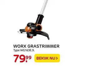 Praxis Worx grastrimmer wg163E.9. aanbieding