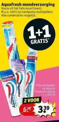 Kruidvat Aquafresh mondverzorging 2x100ml aanbieding