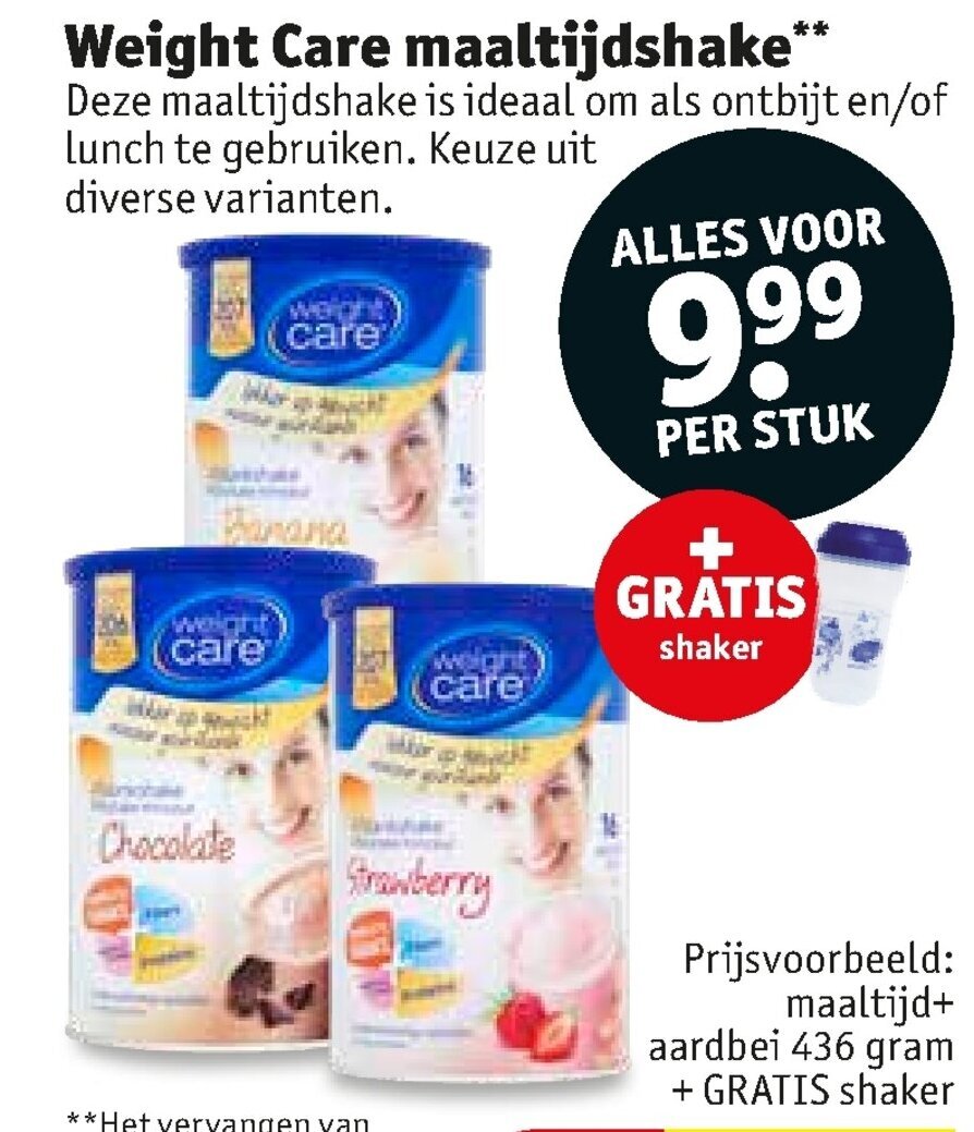 Weight Care maaltjdshake aanbieding bij Kruidvat