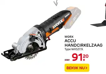 Praxis Worx accu handcirkelzaag aanbieding