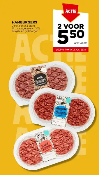 Jumbo HAMBURGERS 2 schalen à 2 stuks aanbieding