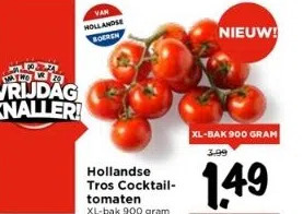 Vomar Voordeelmarkt Hollandse tros cocktailtomaten aanbieding