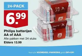 Hoogvliet Philips batterijen aa of aaa aanbieding