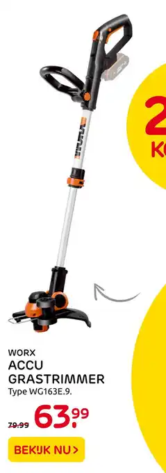 Praxis Worx accu grastrimmer aanbieding