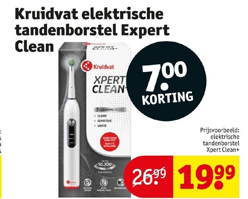 Kruidvat elektrische tandenborstel Expert Clean aanbieding bij Kruidvat