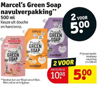 Kruidvat Marcel's Green Soap navulverpakking** 500mL aanbieding