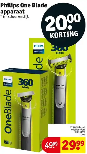 Kruidvat Philips One Blade apparaat aanbieding