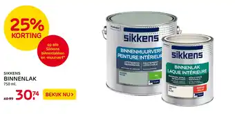 Praxis Sikkens binnenlak 750ml aanbieding