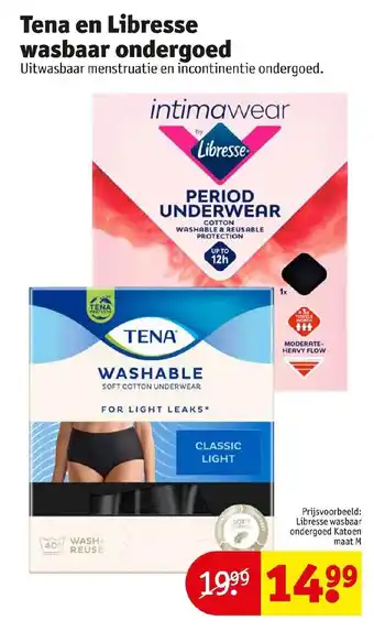 Kruidvat Tena en Libresse wasbaar ondergoed Uitwasbaar menstruatie en incontinentie ondergoed. aanbieding