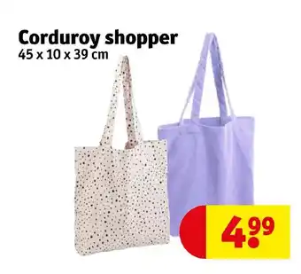 Kruidvat Corduroy shopper 45 x 10 x39 cm aanbieding