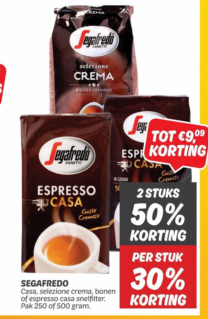 SEGAFREDO Casa, selezione crema, bonen of espresso casa snelfilter. Pak