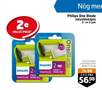 Trekpleister Philips One Blade navulmesjes 2- en 3-pak aanbieding