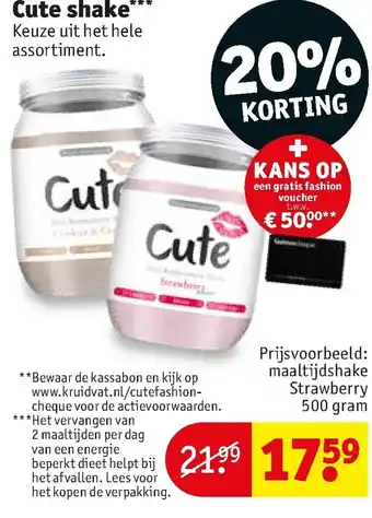 Kruidvat Cute Shake assortiment aanbieding