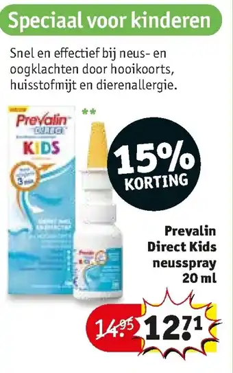 Kruidvat Prevalin Direct Kids neusspray 20ml aanbieding