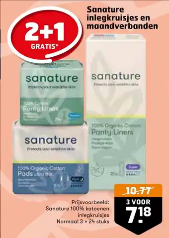 Trekpleister Sanature 100% katoenen inlegkruisjes Normaal aanbieding