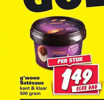 Nettorama G'woon satésaus kant & klaar aanbieding