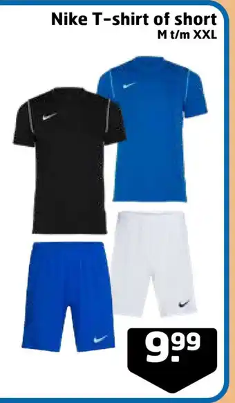 Trekpleister Nike T-shirt of short M t/m XXL aanbieding