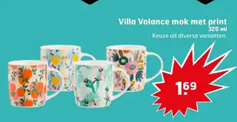 Trekpleister Villa Volance mok met print 320 ml aanbieding