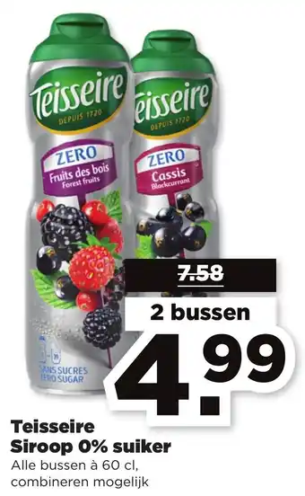 PLUS Teisseire Siroop 0% suiker aanbieding