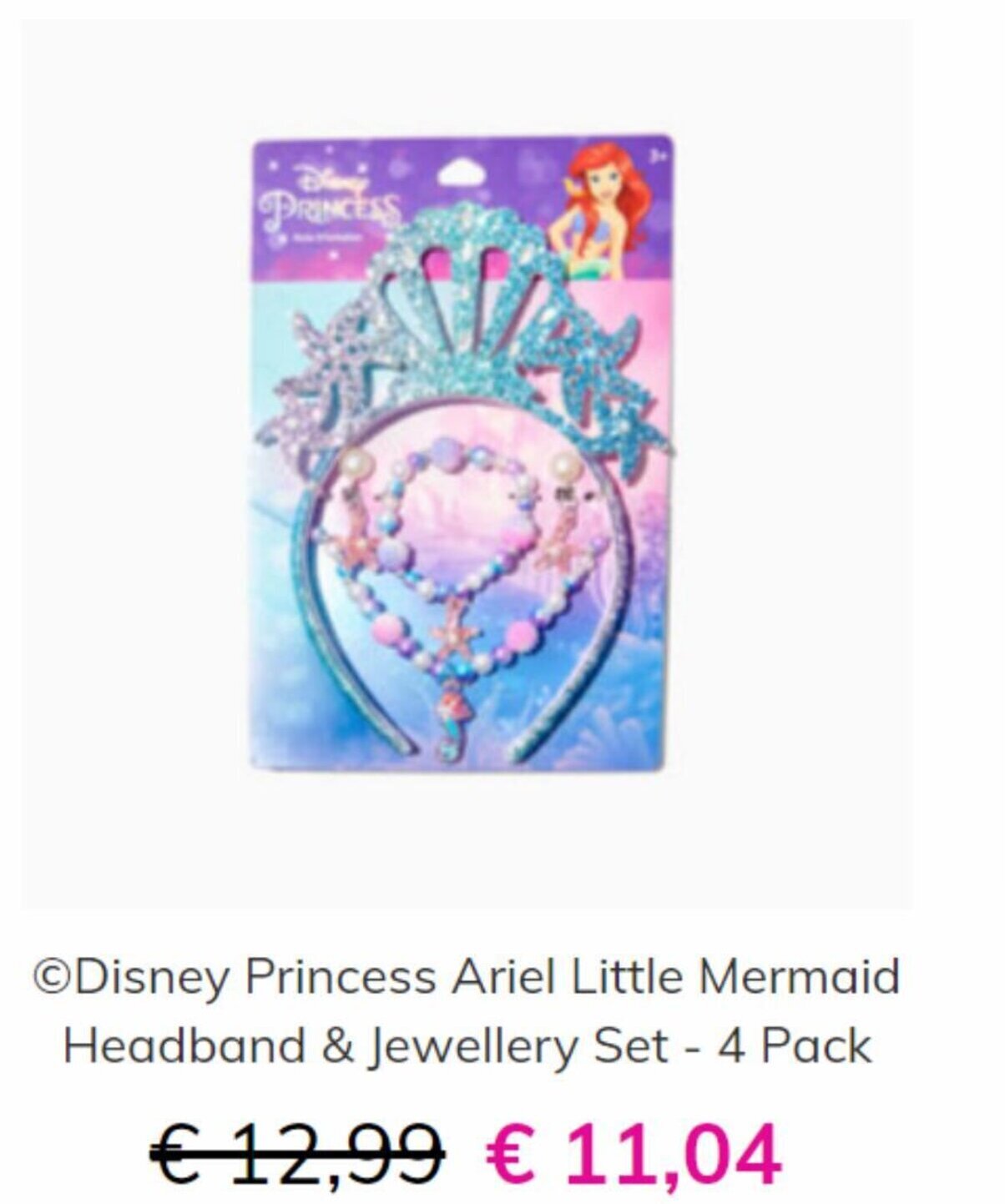 Disney Princess Ariel Little Mermaid Headband & Jewellery Set