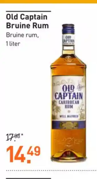 Gall & Gall Old Captain Bruine Rum Bruine rum, 1 liter aanbieding