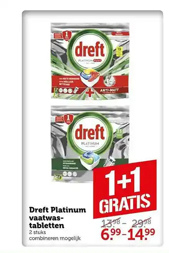 Coop Dreft platinum vaatwastabletten aanbieding