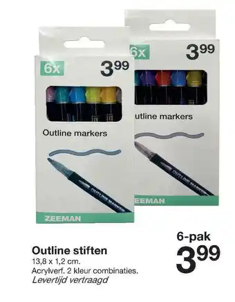 Zeeman Outline stiften 13,8 x 1,2 cm aanbieding