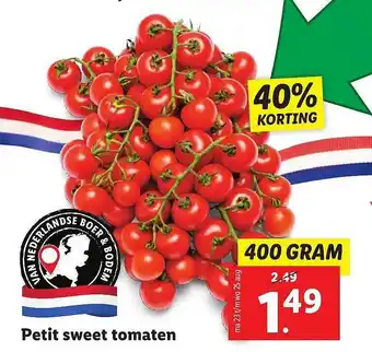 Lidl Petit sweet tomaten 400 gram aanbieding