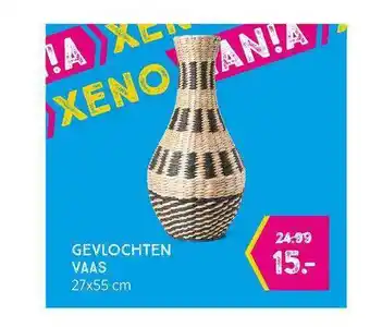 Xenos Gevlochten Vaas 27x55 Cm aanbieding