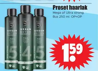 Dirk Proset haarlak Mega of Ultra strong. Bus 250 ml. aanbieding