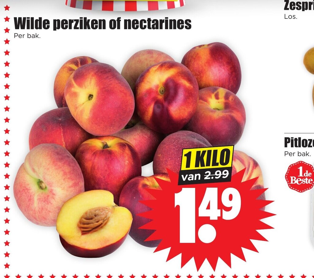 Wilde perziken of nectarines 1 KILO aanbieding bij Dirk