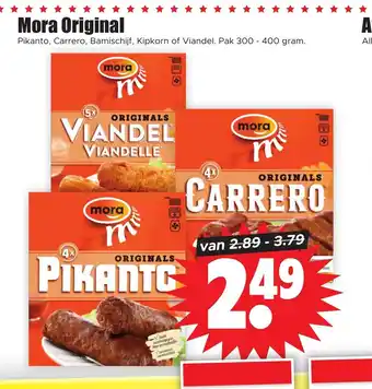 Dirk Mora Original Pikanto, Carrero, Bamischijf, Kipkorn of Viandel. Pak 300 - 400 gram. aanbieding