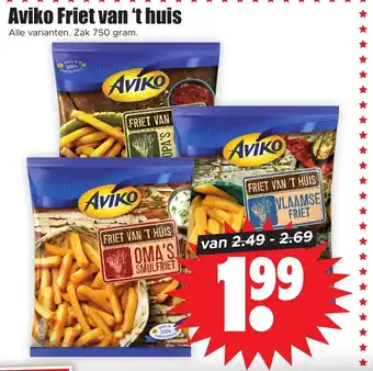 Dirk Aviko Friet van 't huis Alle varianten. Zak 750 gram. aanbieding