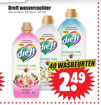 Dirk Dreft wasverzachter 40 WASBEURTEN aanbieding