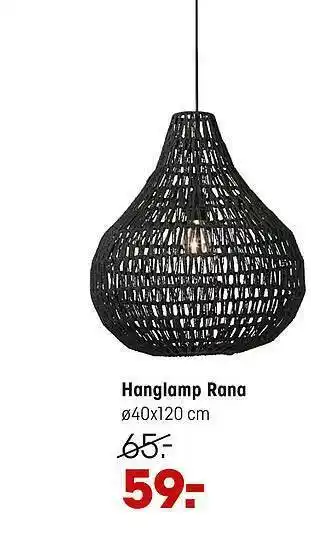 Kwantum Hanglamp Rana ø40x120 Cm aanbieding