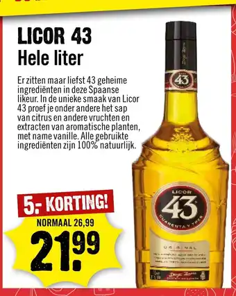 Dirck 3 LICOR 43 Hele liter aanbieding