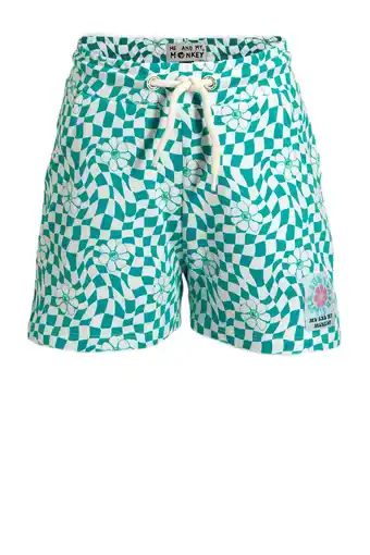 Wehkamp Me & my monkey short maggy met all over print blauw/wit aanbieding