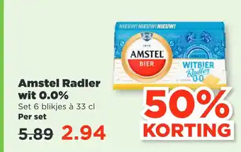 PLUS Amstel Radler wit 0.0% Set 6 blikjes à 33 cl Per set aanbieding