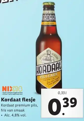 Lidl Kordaat flesje Kordaat premium pils, fris van smaak  0.33L aanbieding